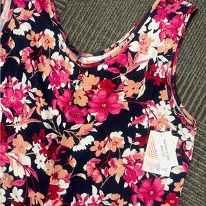 NWT LuLaRoe Natalie Jumpsuit Pink Floral Sz 2XL